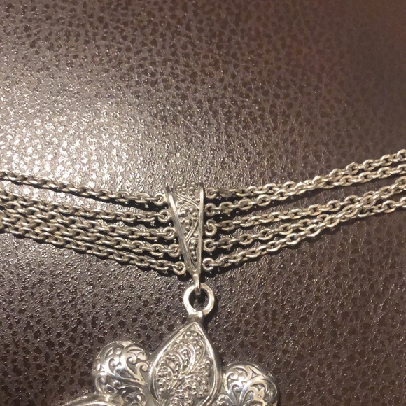 LOIS HILL Sterling Silver Reversible Multi-Strand Floral Pendant Necklace - Picture 16 of 17
